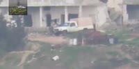 Video shows Jaish_al_Izza rebels blowing up a regime pickup truck with TOW at a regime ATGM base in Northern Hama