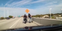 Florida biker sent off an overpass