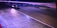 Man rolling his cart gets struck fro behind