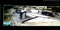 Security guard armed robber shootout