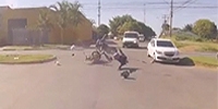 Motorcycle Chase Ends with a Bang