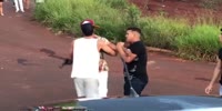 Drunk guy with a gun disarmed and beaten