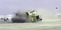 Drag Racing Trucker Ejected from Vehicle