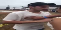 Dude gets knocked in front of his bitches