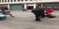 Belts involved in a street fight in Barcelona