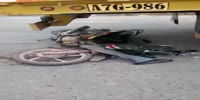 Biker survives under trailer truck wheels