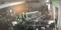 Burglar gets rammed by truck inside gun store