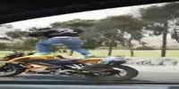 Motorcycle stunt fail