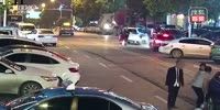 Drunk man sitting on the road gets run over