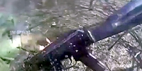 Landmine Takes Russian Soldier's Leg