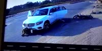 Indian couple survives dragged by Benz
