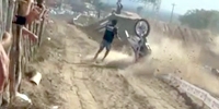 Hard Landing for Dirt Bike Racer