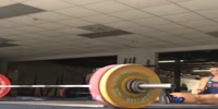 Female weight lifter makes painful mistake
