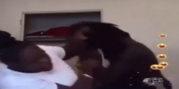 Black male fights own mom, no chance