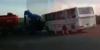 Bus driver pops out