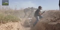 DESTROYING VEHICLE OF SYRIAN REGIME WITH AN ANTI-TANK MISSILE