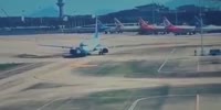 Idiot Airport Staff Drives In Front Of Taxiing Jumbo Jet