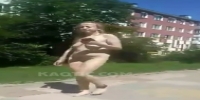 Naked russian woman walks