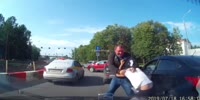 Road rage fight in Moscow traffic