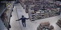 Crazy dude destroys mall with an axe