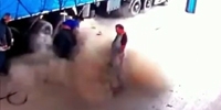 Tire Explodes in Worker's Face