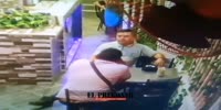 Moment cafeteria visitor gets shot in a back