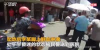 Man on top of a ladder falls on his neck