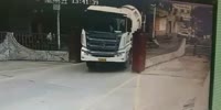 Girl on cycle gets crushed by cement truck