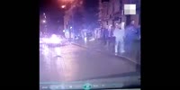 Old guy passes out in front of a car and gets run over.