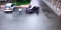 Babushka gets run over by reversing female driver (R)