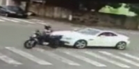 Biker mowed down by SLC Mercedes