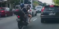 Knocked her flip flops off