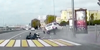 Ridiculous Crosswalk Accident Flips SUV