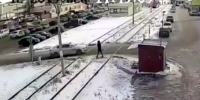 Distracted Man Hit by Train