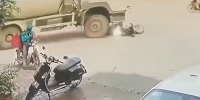 Biker Double Tapped by Cement Truck