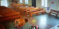 Shirtless sinner robs the church & makes fun on camera in Manaus, Brazil