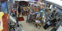 Very calm store robbery in Scotland