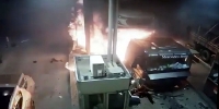 Truck Burns Alive in Toll Booth Crash