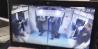 Idiot leaves moving subway train