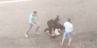 Man beaten and kicked.