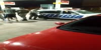 Pissed off cop attacks a girl at the gas station