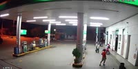 Gas station robbery in Brazil