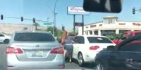 Two girls and one policeman. Las Vegas fight