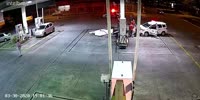 Police SUV crashes into petrol pump pole during chase in Brazil