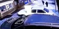 Speeding car looses control slides and hits pedestrian (R)