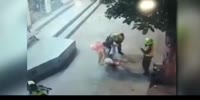 Colombian police beat suspect