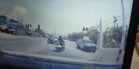 Biker Gets Wrecked at Intersection