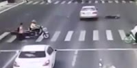 Biker hit on high speed