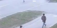 Russian male catches the cement truck
