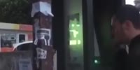 Idiot smashes an ATM